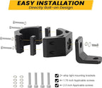 UTV Whip Mount, UTV Flag Light Mounting Bracket, Aluminium Alloy - 360° Rotating Flag Hole - Fits Perfect on 1.75" to 2" Roll Cage of Can Am Maverick X3 Polaris RZR XP 1000(Black,2PCS)