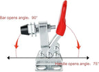 Acrux7 16 Pack Toggle Clamp, Small Toggle Clamps 60lb Holding Capacity 201-L Horizontal Adjustable Toggle Clamp Quick Release Hold Down Clamps for Woodworking, Smoker, Doors, Cabinets, Tool Boxes
