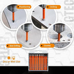 BGTEC Dry Diamond Drill Bits Set - 5pcs 1/4" Tile Drill Bits and 5pcs 1/4" Carbide Drill for Granite Marble Porcelain Ceramic