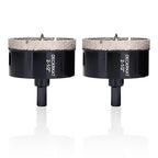 2-1/2 Inch Diamond Hole-Saw Bits with Pilot Drill Bit - 2pc 2-1/2" Diamond Tipped Tile Hole Saws with Guiding Bit Accurate Drilling for Porcelain Tile Ceramic Pottery Granite Stone Glass Bottles 65mm