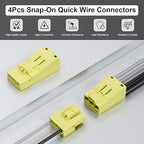 4Pcs Snap-on Quick Wire Connectors, 400V 6A 16-12 AWG, KV228-3P Connector for Luminaire Disconnect