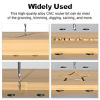 FivePears Up Cut Spiral Router Bit for CNC, 1/8 inch Cutting Diameter and 1 inch Cutting Length 1/4 inch Shank Carbide End Mill Router Bit for Wood Carving Engraving Grinding Grooving