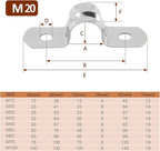20 Pack 4 Inch 100mm U Bracket Rigid Pipe Strap Clamp, Two Hole Strap U Tube Pipe Conduit Clamp Clip for Pipe Fixing