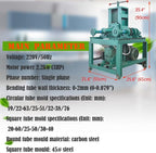 220V Electric Tube Pipe Bender, 2.2kw Electric Tubing Bender, Multi-Function Rolling Electric Pipe Bender with 15 Round Molds and 9 Square Molds