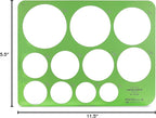 ALVIN, TD1201, Large Circles Guide Template, Drawing and Drafting Tool for Artists, Architects, Design and Drafting, 1.5" to 3.5" Scale