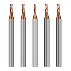 2 Flute 3/32" Carbide Square End Mill 5PCS Micrograin Milling Bits Sets TISIN Coating CNC Router Bit for Steel