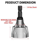 Deburring External Chamfer Tool, HSS Hex Shank Remove Burr Tools with Carbide Blades, Deburring Tool for Metal Bolt in 1/8" to 3/4" (3~19mm) Diameter