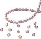 Natural Pearl Beads Rice 4-5mm Purple Freshwater Cultured Loose Gemstone Beads for DIY Jewelry Making 13.8''/Strand HQ