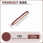 HARFINGTON 2 x 72 Inch Sanding Belts, 2 Pcs 180 Grits Aluminum Oxide Abrasive Belt Sander File Belt for Woodworking, Metal Polishing, Knife Sharpener