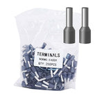 Fidioto AWG12 Wire Ferrules Terminals, 250pcs AWG12 Terminal Connector Wire Insulated Cord Pin Ends Terminals for Electric, Industrial, Chemical Industry, Power Control System, etc.