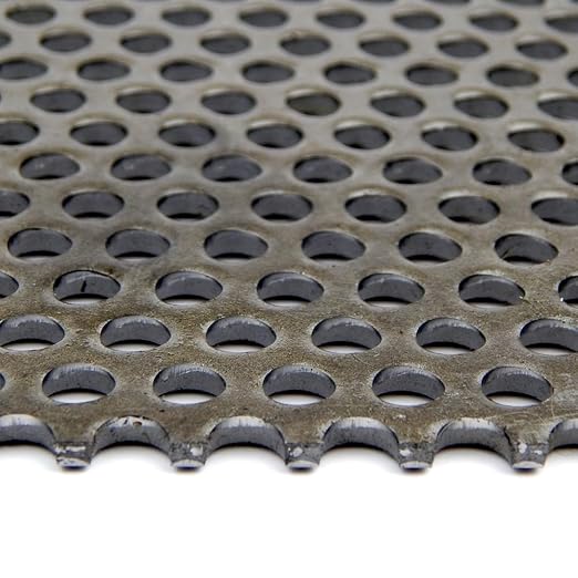 OnlineMetals A36 Carbon Steel Perforated Sheet, Unpolished (Mill) Finish, Hot Rolled, Staggered 0.5" Holes, ASTM A36, 0.06" Thickness, 16 Gauge, 24" Width, 36" Length, 0.6875" Center to Center
