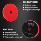 Buffing Polishing Pads, 5'' Orbital Buffer Pads Hook and Loop Buffing Pads, Foam Polish Pad 5 Grits From Coarse to Fine for 5 Inch DA Rotary polisher and Air Polisher Compounding, Polishing and Waxing