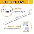 Moxweyeni 100 Pcs Heavy Duty Slatwall Panel Hooks Hanging Metal Slat Wall Hanging Hooks Silver Slat Wall Hanger Commercial Grade Slatwall Pegs Accessories for Shop Retail Display (11.8inch)