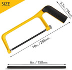 6inch Mini Hacksaw Frame - 150mm Extra Fine Cut Junior Hack Saw with Bi-Metal Blade for Metal and Wood