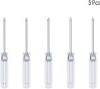 5PCS Mini Phillips Screwdriver, 3mm Cross Head with Clear Non-slip Handle for Small Appliances, 3.62"(92mm) Total Length, Non-magnetic