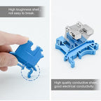 Blue UK-2.5B Rail Type Terminal Block Voltage and Current Safety Ground Terminal Block 800V 32A 2.5 Square mm 100 Pack