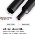 3/4 inch (Diameter) 3:1 Dual Wall Adhesive Heat Shrink Tubing, Large Glue Lined Marine Cable Sleeve Tube, Premium Wire Wrap Protector for DIY by MILAPEAK (4 Feet, Black)