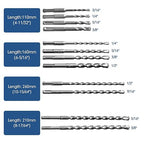17Pcs Rotary Hammer Drill Bits and Chisel Set - SDS-Plus Carbide-Tipped Drill Bits and Chisels with Storage Case - Tools for Concrete Brick Stone and Other Masonry Construction Materials