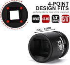 CASOMAN 1/2" Drive 4-Point Square Socket-13/16", Budd Wheel Impact Socket, CR-MO