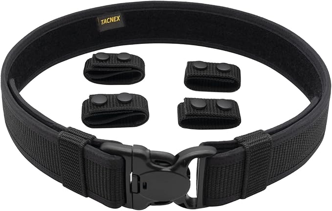 Duty Belt w/ 4 Keepers 2.25" Nylon Stiff Utility Belt Police Correctional Officer Work Patrol Gear Carrier XXXL