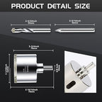 2-1/16inch | 52mm Diamond Hole Saw with Center Drill bit and Diamond-Coated Center Drill bit for Ceramic Glass Marble Fiberglass Granite and Porcelain Tiles by CENYB