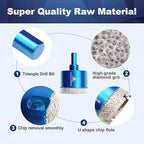 Dry Diamond Core Drill Bit Set,BRSCHNITT 1 4/5 Inch (45mm) Diamond Hole Saw Core Drill Bit with Triangle Shank for Porcelain Tile Ceramic Stone Granite Marble