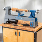 10x18” Mini Lathe Machine - Sturdy Cast-Iron Made Wood Lathes - Adjustable & Secured Woodturning Tools for Small to Medium-size Projects - Non-Slip Wood Lathe Accessories for Legs, Handles & Decor