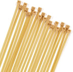XINGO 100PCS Cable Zip Ties Heavy Duty, Premium Nylon Plastic Wire Ties with 50 Pounds Tensile Strength, Self-Locking Black Nylon Zip Ties for Indoor and Outdoor (6 inch, Gold)
