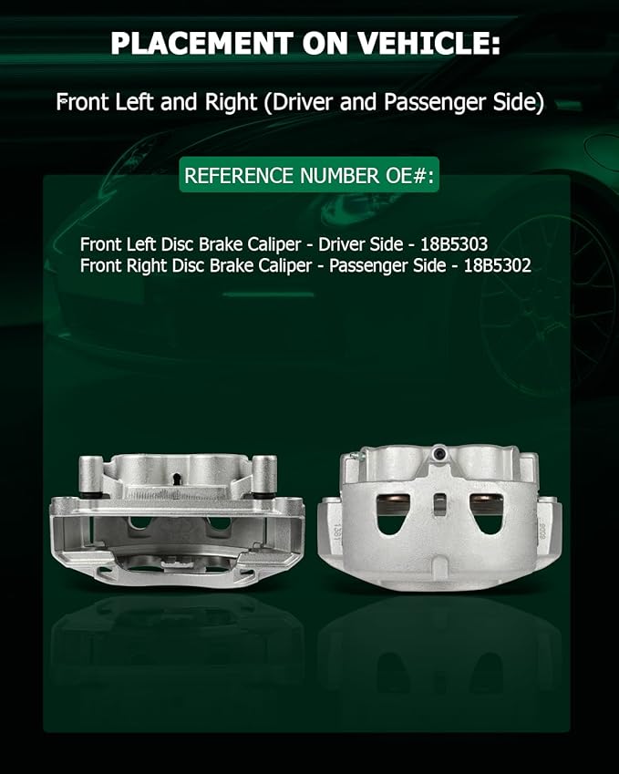 SCITOO Front Brake Calipers With Bracket 18B5303 18B5302 Compatible For Chevy Silverado 2500 HD/Silverado 3500 HD, For Chevy Suburban 3500 HD 16-17, For GMC Sierra 2500 HD/Sierra 3500 HD 11-17