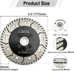 SHDIATOOL 4-1/2-Inch Diamond Cutting Disc, Granite Turbo Cutting Wheel, Saw Blades Two-in-One Design Cut Grind Sharpen Marble Concrete and Bricks