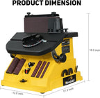 4A Variable Speed Oscillating Belt and Spindle Sander - 4x24” Belt, 5 Sanding Sleeves, 1000-1800RPM Adjustable Speed Control for Woodworking Projects - Efficient Dust Collection for Smooth Finishes