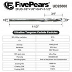 FivePears Up&Down Cut Compression Spiral Router Bit for CNC, 1/8" Cutting Diameter, 3/4" Cutting Length, 1/8 inch Shank, Carbide End Mill Router Bit for Wood Carving Engraving Grinding Grooving