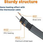 Giraffe Tools Heat Cable, Heat Cables for Roofs and Gutters, Easy Heat, Water Pipe Heat Cable, Pipe Freeze Protection Down to -40℉, Black, (30FT with GFCI)
