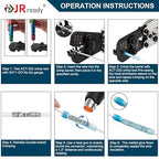 JRready ST6385-20-50 MiniSeal Crimp Splices 50Set Red Butt Splice Connectors 26-20 AWG (M81824/1-1) Wire-to-Wire Butt Terminals with Alternative Temp. PVDF/PE Tubes