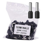 Fidioto AWG14 Wire Ferrules Terminals, 250pcs AWG14 Terminal Connector Wire Insulated Cord Pin Ends Terminals for Electric, Industrial, Chemical Industry, Power Control System, etc.