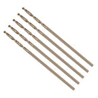 Drill Bit, #58 Cutting Diameter, 4341 HSS Gold Finish 118° Cutting Angle Number Jobber Bits - (Applications: for Drilling Soft Metal Plastic Wood), 5-Pieces