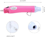 Heat Gun, 110V 300W Handed Hot Air Gun, 3.28FT Ultra-Long Cable Portable Heat Gun with Stand and Power Cord for Shrinking Wrapping PVC, DIY Embossing and Drying Paint (Pink)