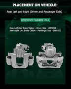 SCITOO Rear Left+Right Brake Calipers With Bracket 18B5263 18B5262 Compatible For Ford For Explorer 2011-2015 For Ford For Flex 2010-2014 For Ford For Taurus 2013-2014 For Lincoln MKT 2010-2013