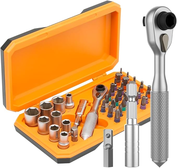 ratchet screwdriver set, magnetic screwdriver set, DIY combination soft shaft, suitable for furniture assembly, electrical maintenance, bicycle tools