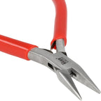 The Beadsmith Slim Line Chain Nose Pliers, 4.75 inches (120mm) with Polished Steel Head, red PVC Comfort Grip Handle with Double-Leaf Spring, Tool for Jewelry Making