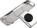 8 Pieces Magnetic Trays Set Stainless Steel Magnet Tool Tray Parts Holder for Screws, Sockets, Bolts, Pins, Mechanic's and Automotive