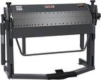 KAKA INDUSTRIAL Pan and Box Brake, 50-inch Sheet Metal Brake Machine with Fingers, 14-Gauge Mild Steel Capacity Box and Pan Brake with Foot Clamp, 0-135° Folding Angle PBB-5014A