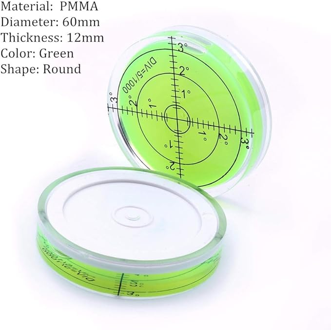 Convenient and lighterCircular Bubble Level Spirit l Measuring Instruments Tool Universal Protractor Tool （60X12mm）