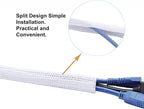50ft 1 Inch White Cable Sleeve – Split Wire Loom Tubing Cord Protector – Flame Retardant Polyester Cable Management Wrap for Desk, TV, PC – Pet Chew Resistant & Easy to Cut
