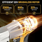 Cordless Sheet Cutter for DE-WALT 20V Max Battery, Electric Metal Shears with 360° Pivoting Head, Maximum Torque 221 Ft-Lbs, Brushless Scissors for Stainless Steel, Metal, and Iron Cutting（Tool Only）