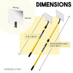 Telescoping Inspection Mirror - Standard Fiberglass, Lightweight & Durable, 4 ft - 8 ft Pole, 6 x 6 inch Acrylic Mirror