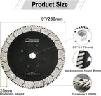 SHDIATOOL 9 - Inch Diamond Saw Blades Cutting Disc Two-in-One Design Cut Grind Sharpen Marble Granite Concrete and Bricks 5/8"-11