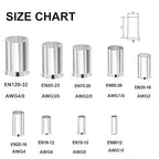 10Pcs Wire Ferrules Kit AWG 3/0 Tinned Copper Crimp Connector Non Insulated Electrical Cable Pin Cord End Terminal Assortment Kit for Electric Connectors (EN95-25