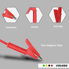 Multimeter Banana Plug to Crocodile Alligator Clip Test Probe, 4PCS 4mm Banana Plug to Alligator Clip Test Probe Lead Wire Cable，for Alligator Clip Test Probe Cable for multimeter3.28ft(X-Y 16A 4S).