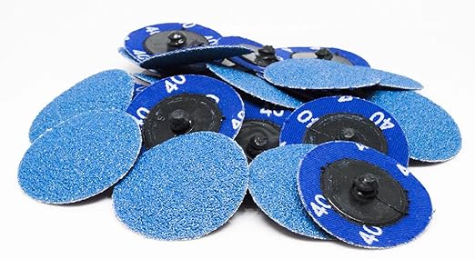 Benchmark Abrasives 2 Inch Sanding Discs Quick Change Zirconia - Male R Type Backing Drill & Die Grinder Sanding Disc for Deburring Polishing Rust Remover for Metal Paint Stripper (25 Pack), 36 Grit